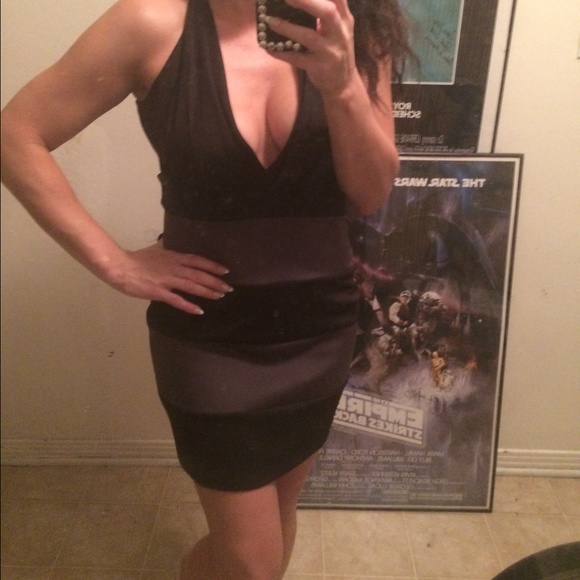 Black and gray dress. Have same in blue and black