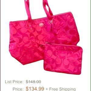 Coach Weekender hott pink with extra bag