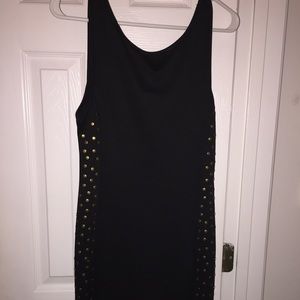 Black dress with gold detailing