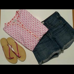 J.Crew Pop-over Printed Perfect Shirt