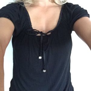 Black top with built in camisole