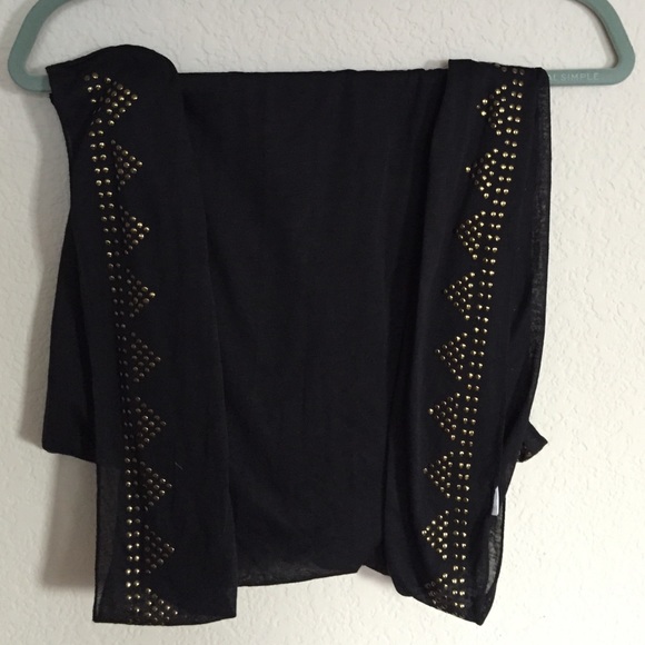 Gold embellished black infinity scarf - Picture 2 of 3