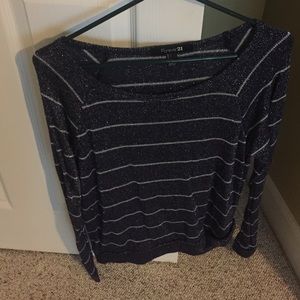Sparkly, navy and silver sweater
