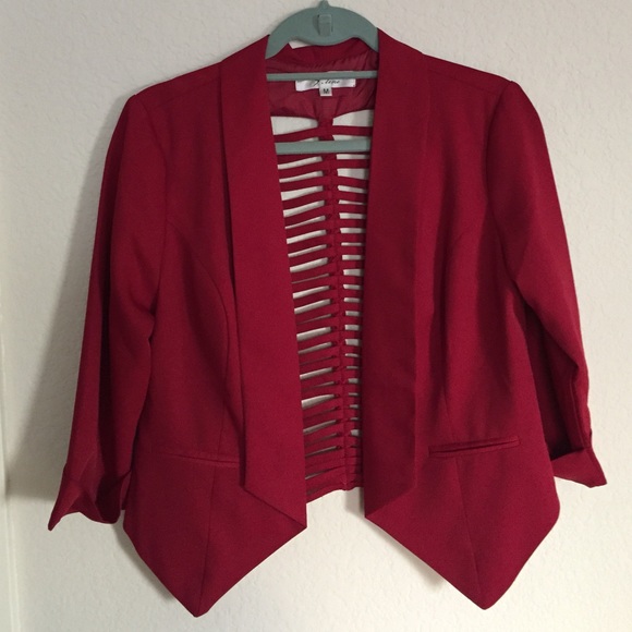 Red blazer with cut outs - Picture 1 of 4