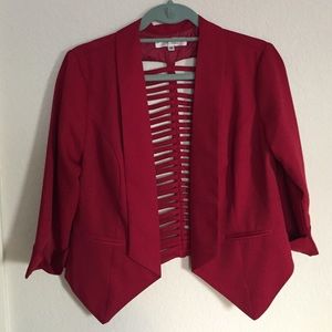 Red blazer with cut outs