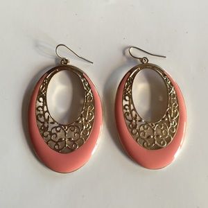 Coral and gold earrings