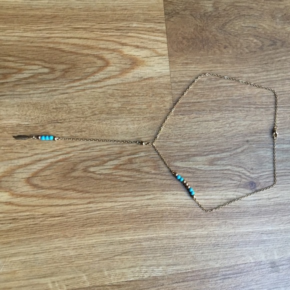 Turquoise and gold necklace - Picture 2 of 3