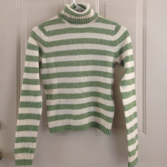 Abercrombie & Fitch Green/ Cream Striped Sweater - Picture 1 of 3