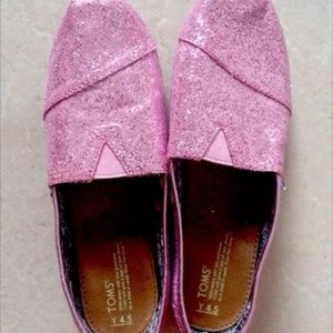 Pink Toms Glitter 4.5 or womens 6.5