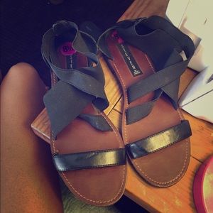 Steve Madden strappy black sandals .