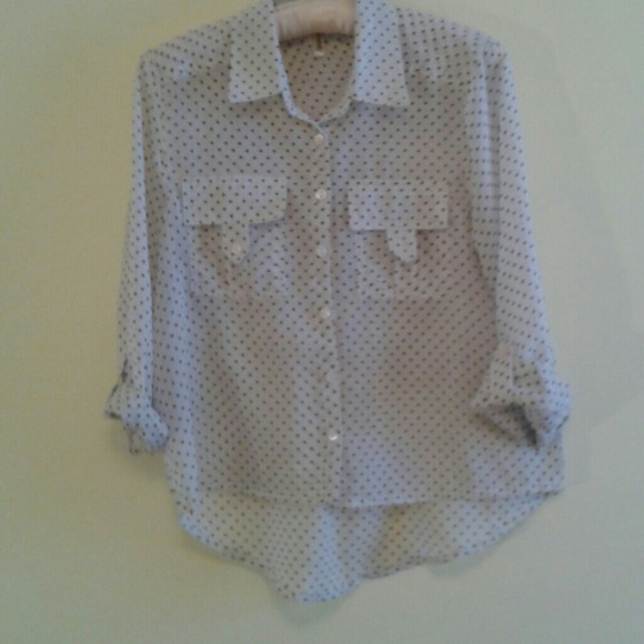 Sheer polka dot blouse