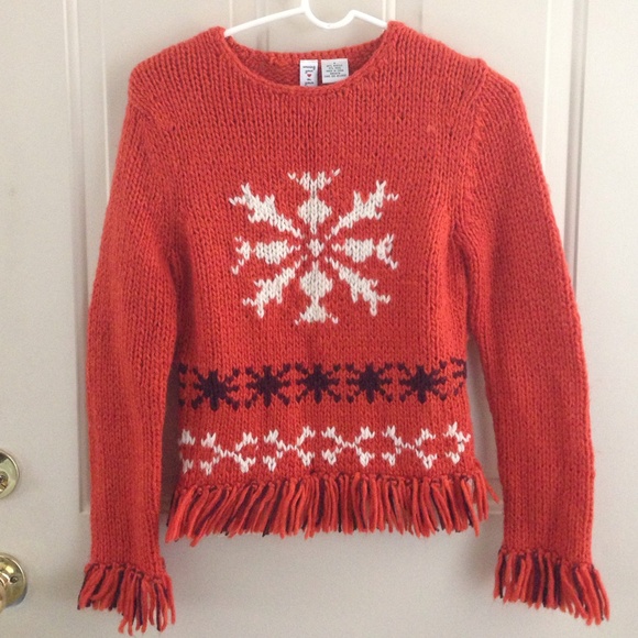 Burnt Orange Snowflake Sweater - Picture 1 of 4