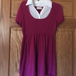 Layered sweater shirt