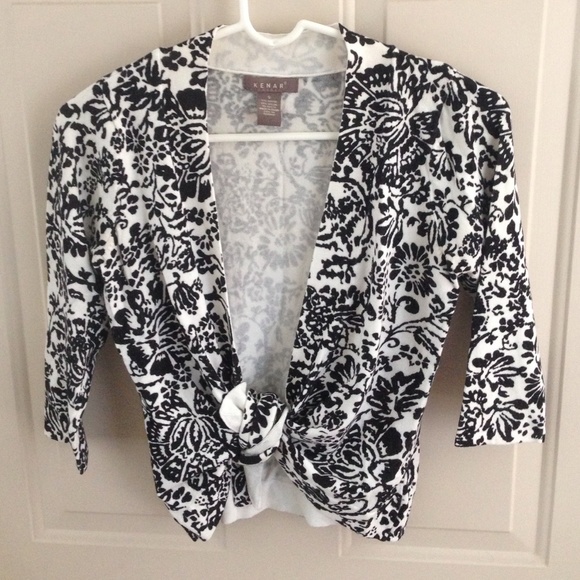 Cropped Black and White Tie Sweater.