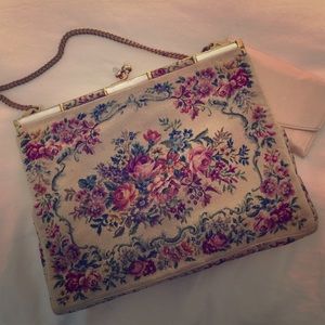 Vintage Needlepoint Purse with silk lining