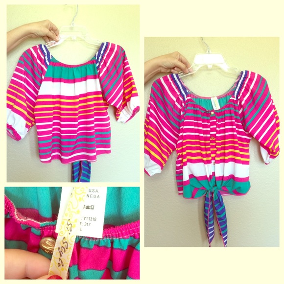 Multicolor Striped Crop Top