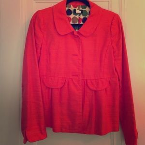 Orange J Crew Linen Jacket