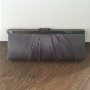 Grey Jessica McClintock silk clutch