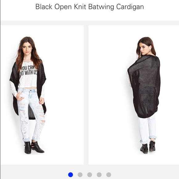 oversized open knit cardigan - Picture 3 of 3