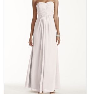 Long strapless chiffon dress