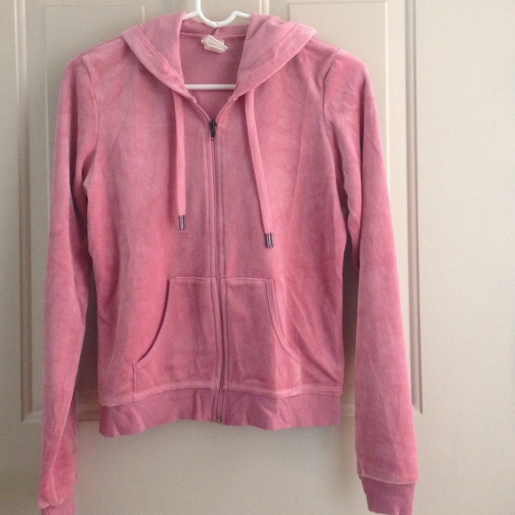 Pink Velour Zip Up Hoodie