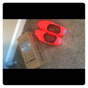 Neon Coral Crotchet Toms