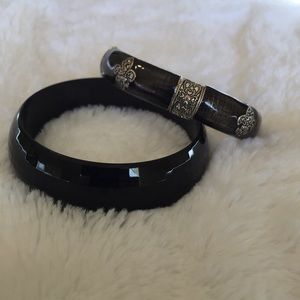 Black Bangle & Bracelet