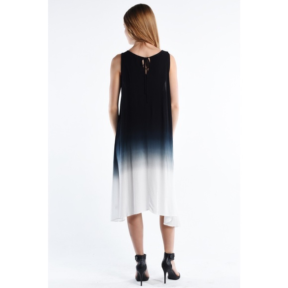 "Eclipse" Crochet Collar Ombre Midi Dress - Picture 3 of 4