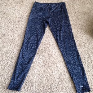 Grey and back leopard print leggings