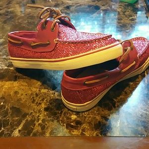 Hot pink glitter Sperrys