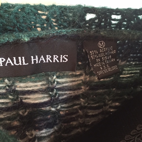 SOLD Vintage Emerald wool & mohair Aztec sweater - Picture 2 of 2