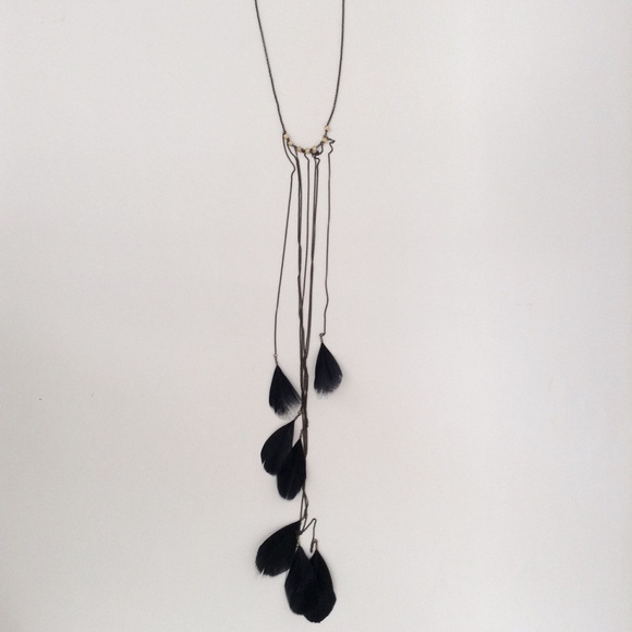 Long Feather Drape Necklace