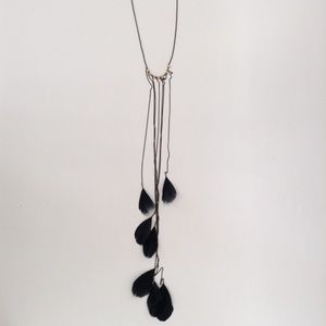 Long Feather Drape Necklace