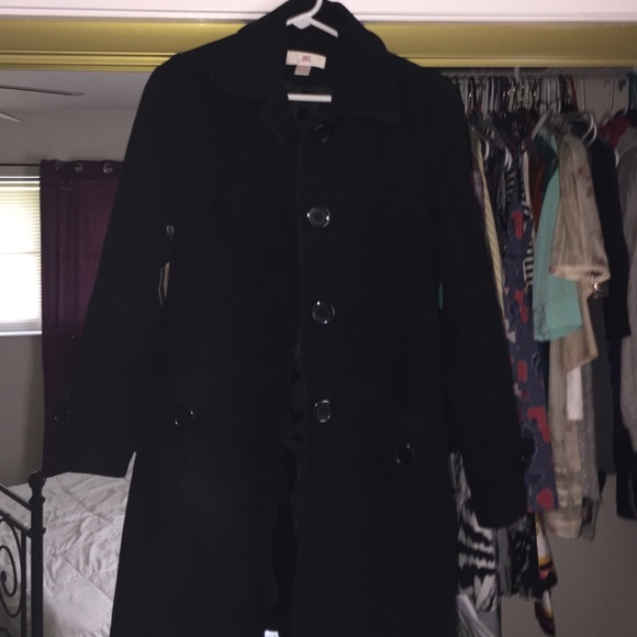 Black wool peacoat