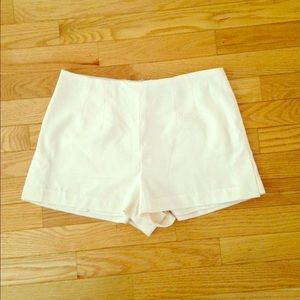 High waisted cream shorts