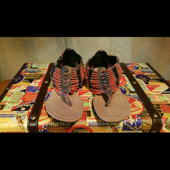 Reduced*  Beaded Sandals