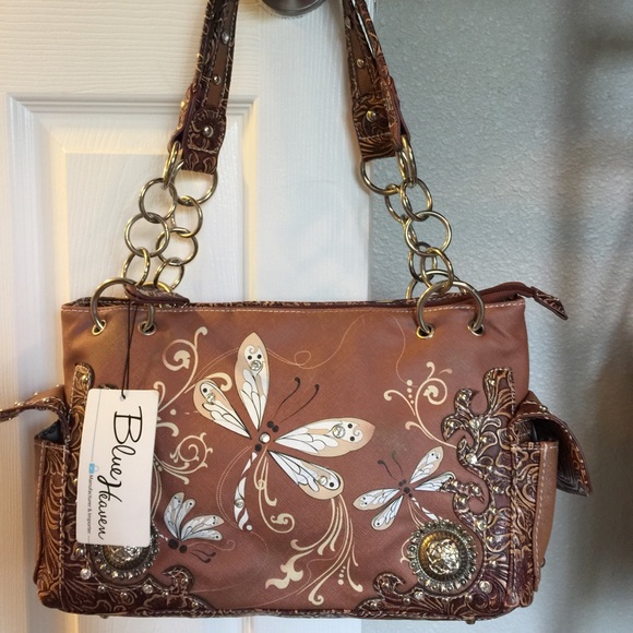 Handbag with dragonflies