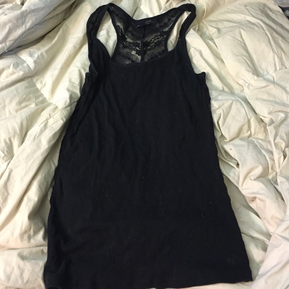 American eagle black lace back tank top