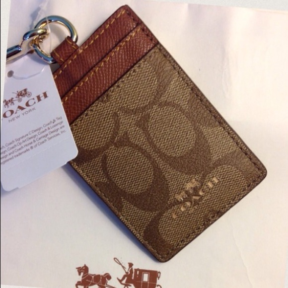 🎁COACH❤️ID LANYARD NEW😊SIGNATURE COACH PATTERN