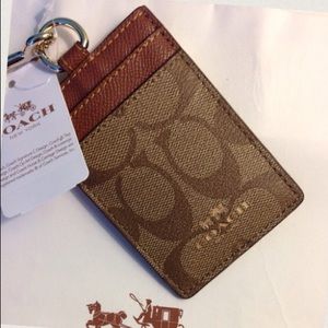 🎁COACH❤️ID LANYARD NEW😊SIGNATURE COACH PATTERN