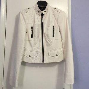 Bebe- White Pleather Jacket