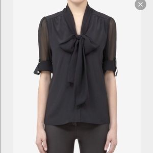 Alice & Olivia silk chiffon black blouse