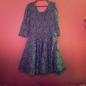 Green flowered dress