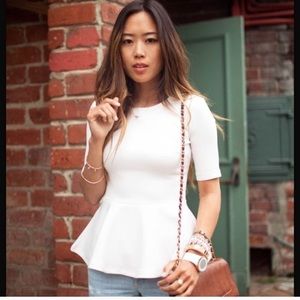 Beautiful white, peplum top - with tags!