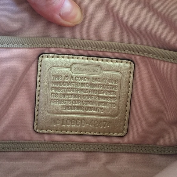 Coach Natural Clutch with Gold Metallic Trim - Picture 3 of 4