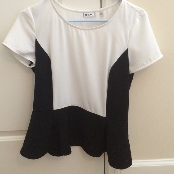 Peplum black and white shirt