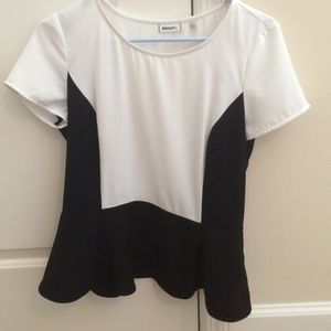 Peplum black and white shirt