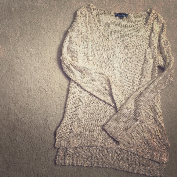 Sparkly champagne sweater