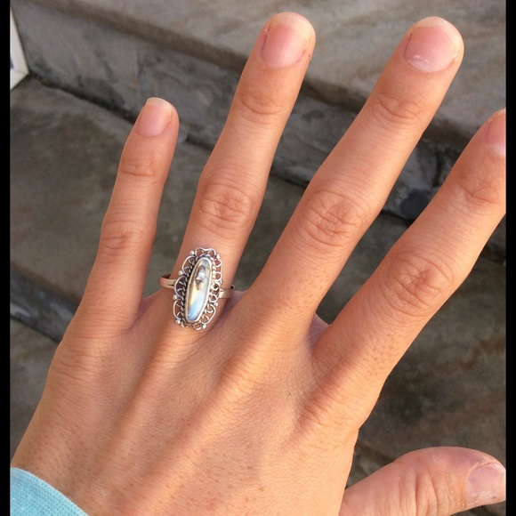 🚫SOLD Vintage 70's sterling silver abalone ring - Picture 3 of 4