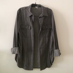 PAIGE Grey denim button down
